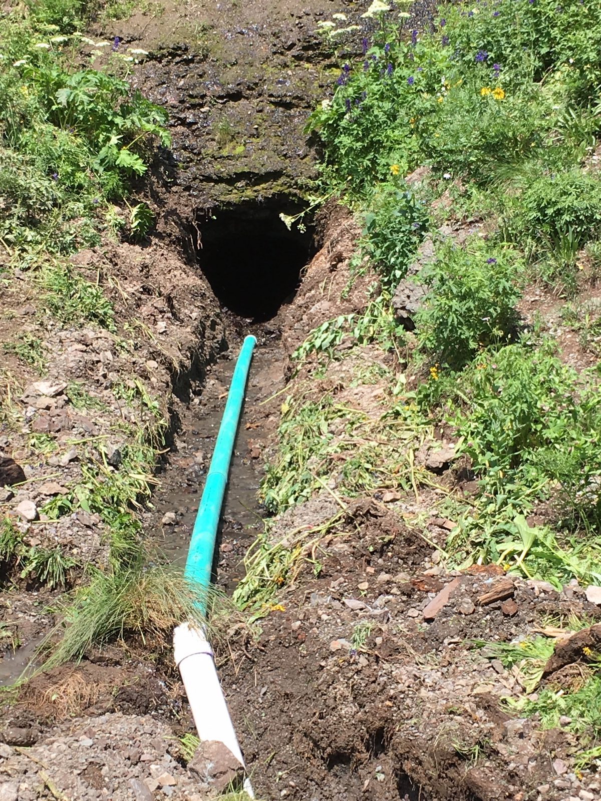 laying down water lines